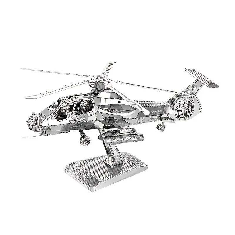 3D Metal Puzzle, Creative Puzzle, Hurricane Fighter Rah66 Helicopter Model, Handcrafted Assembly Kit, Perfect Christmas & Birthday Gift, Enhances Focus