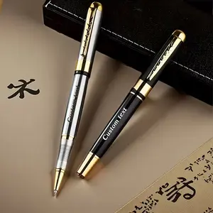Personalized Metal Ballpoint Gift Set — Single Click Pen with 2 Spare Refills in Elegant Box — Laser‑Engraved Logo/Text Option, 0.5mm Black Ink — Corporate, Wedding & Graduation Present