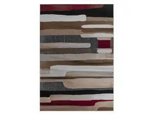 HomeRoots 506668 7 x 10 ft. Brown Abstract Rectangle Area Rug