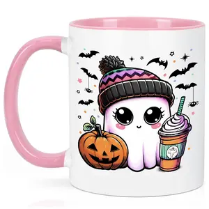 Cute Pumpkin Ghost Coffee Mug, Funny Halloween Coffee Ghost Accent Mug, Halloween Ghost Mug, Coffee Lover Gift Mug, Halloween Mug, Ice Coffee Mug, Funny Mug Popular, Fall Autumn Mug, Spooky Season Mug, Cute Mug, Ceramic Coffee Mug, 11Oz 15Oz Mug