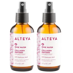 Alteya Rose Water Hydro Mist - Gentle Facial Toner with Collagen Peptides & Hyaluronic Acid -  Hydrating and Reduces Redness - Safe on Sensitive Skin