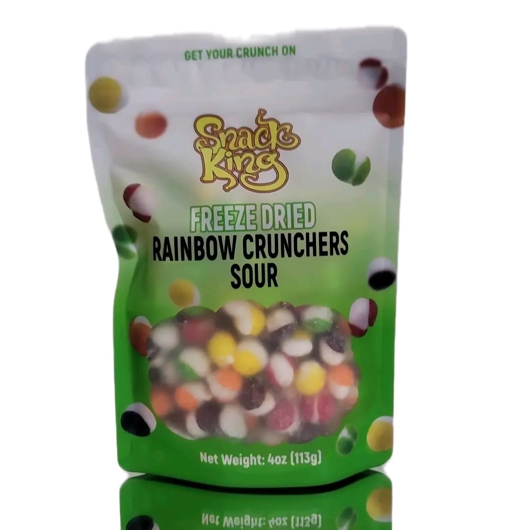 FREEZE DRIED SOUR RAINBOW CRUNCHERS 4 Oz Candy sweet crunchy candies fruity snack