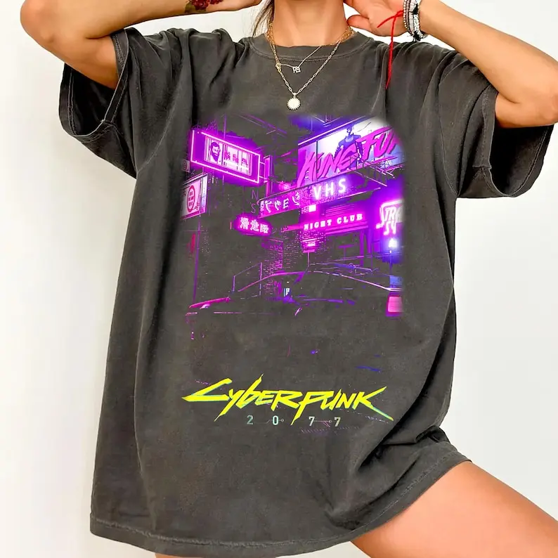 Cyberpunk 2077 T-Shirt, Unisex Metal Phantom Liberty Video Game Merch Metalhead Fan Gift