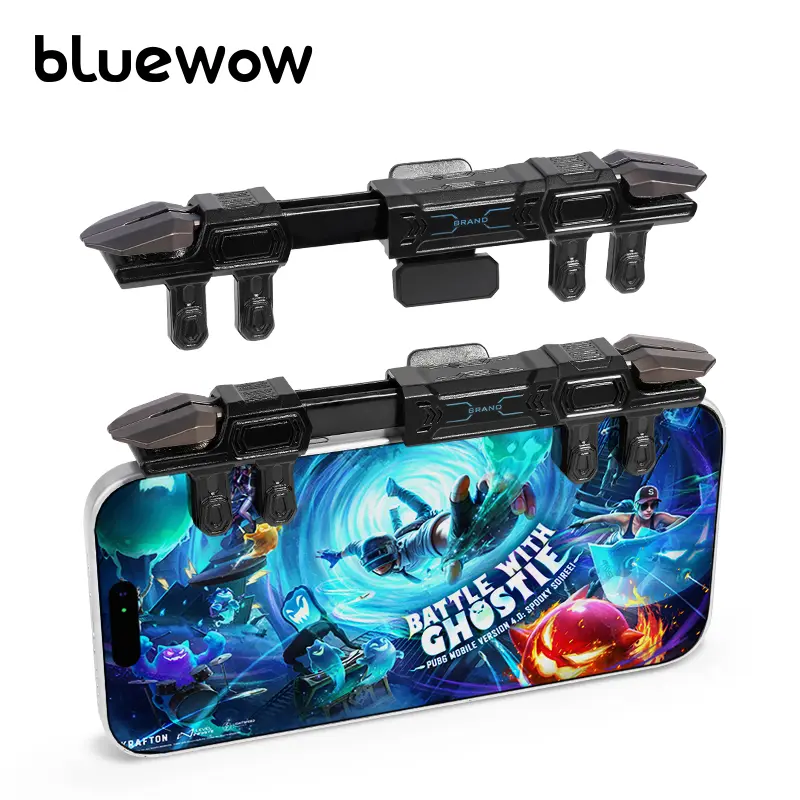 BlueWow Mobile Game Trigger 6-Finger Controller All in one for iPhone & Android Enhanced Grip Stability Anti-Slip Silicone Pads for FPS Games, Accessories