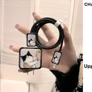 Charger Protector Case with Silicone Strap, Charging Cable Organizer, iPhone Accessories, Protects Charger & Data Cables