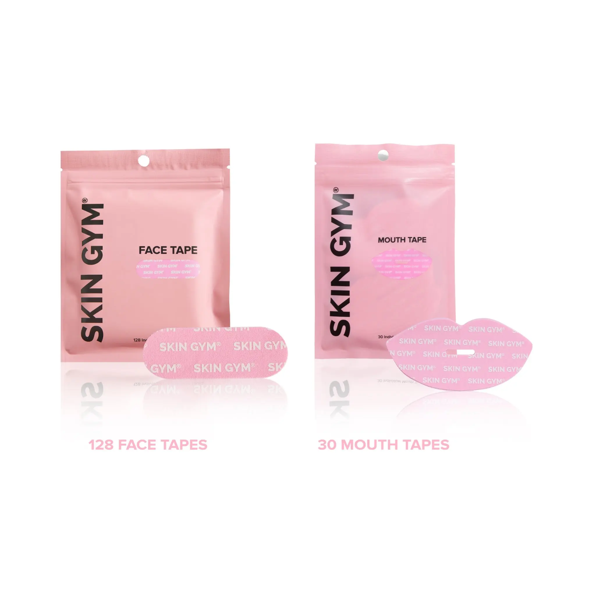 Skin Gym Face & Mouth Tape Bundle Face & Mouth Care Support | Includes 128 Face Tapes & 30 Mouth Tapes