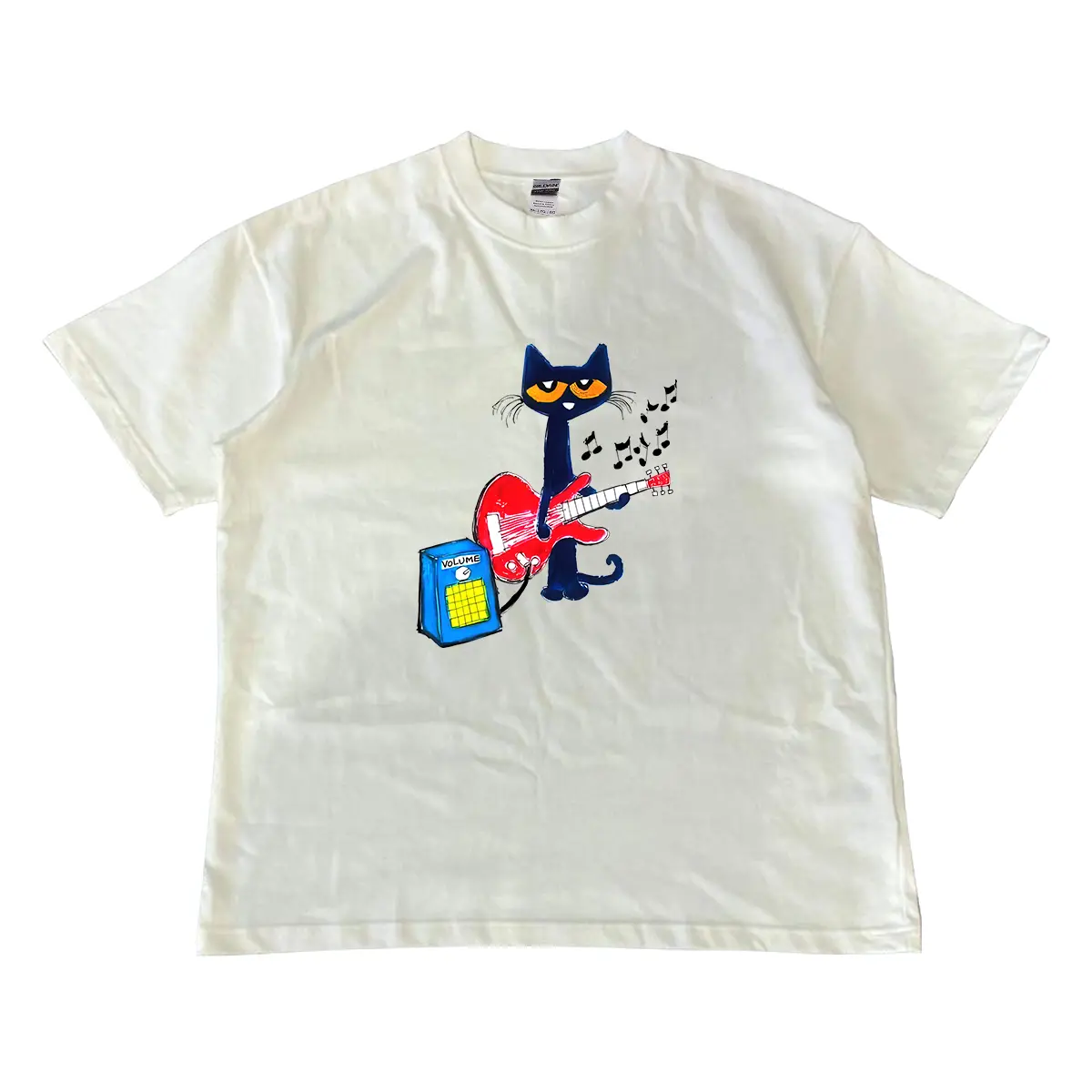 Pete the Cat Playing Guitar Shirt, Baby Tee Graphic Shirt - Menswear Top Tshirt Streetwear  party's shirt