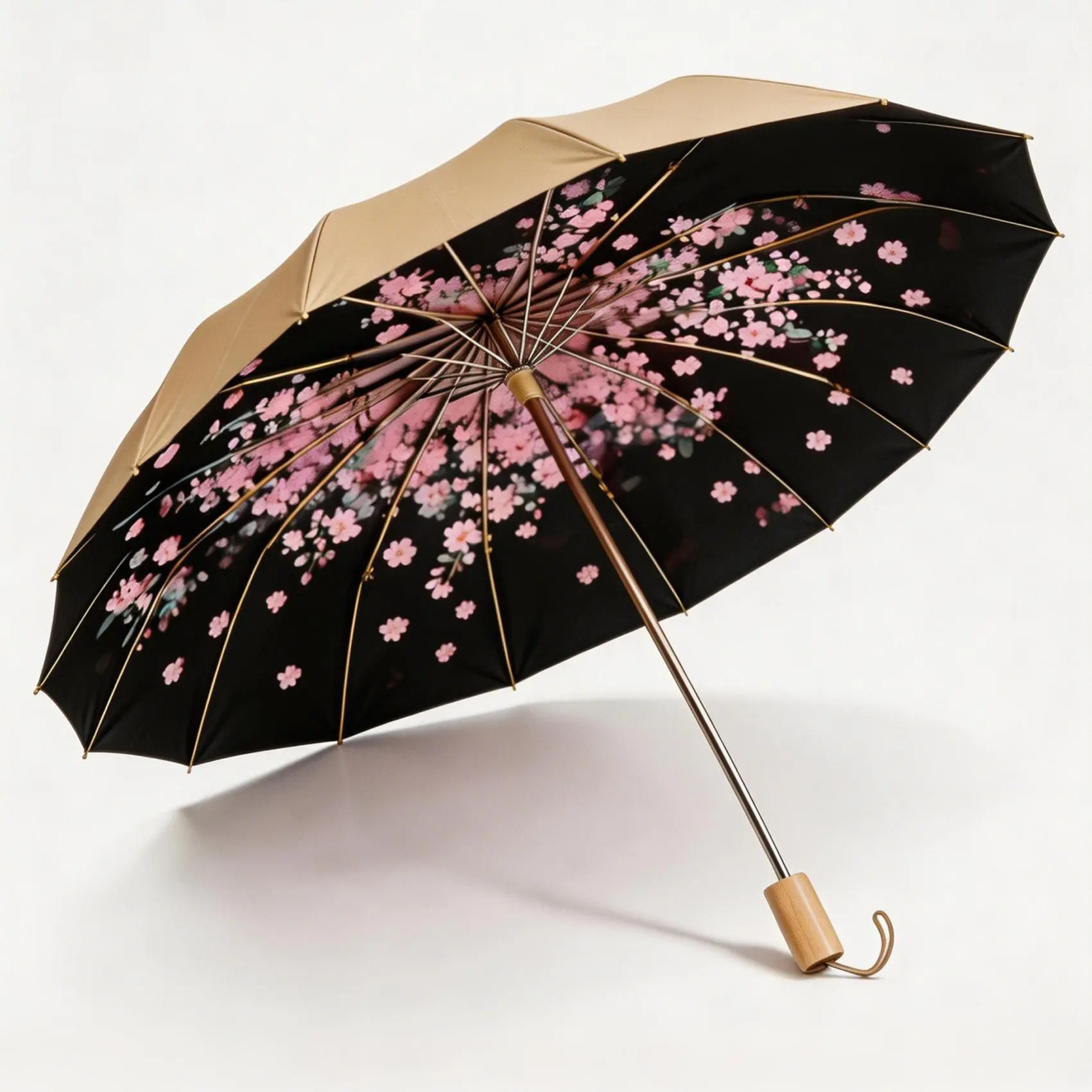 32-Rib Manual Rain and Sun Folding Umbrella, UPF50+ Polyester Block Cloth, Double-Reinforced Ribs, Heavy-Duty Frame, Wind-Resistant Anti-Flip, 3-Fold Compact Portable, Double-Sided Chic Canopy, Ideal for Commuting, Camping