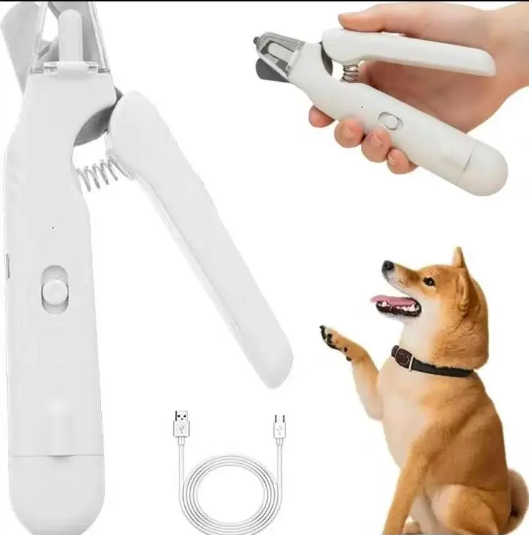 2-in-1 Pet Nail Clipper & Grinder - Stainless Steel Electric Nail Trimmer with LED Light, Safe & Quiet for Cats, Dogs, Kittens, Puppies, Kitten Nail Clipper, Puppy Nail Clippers