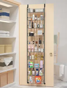 New Upgrade!10-Tier Over the Door Pantry Organizer, Over the Door Organizer and Storage with 10 Full Baskets, Hanging Storage Door Organization Kitchen Spice Rack, Bathroom Over Door Organizer