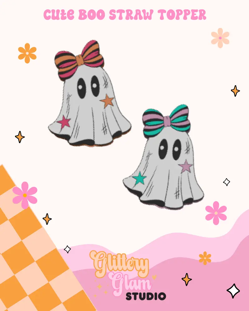 Cute Boo Straw Topper
