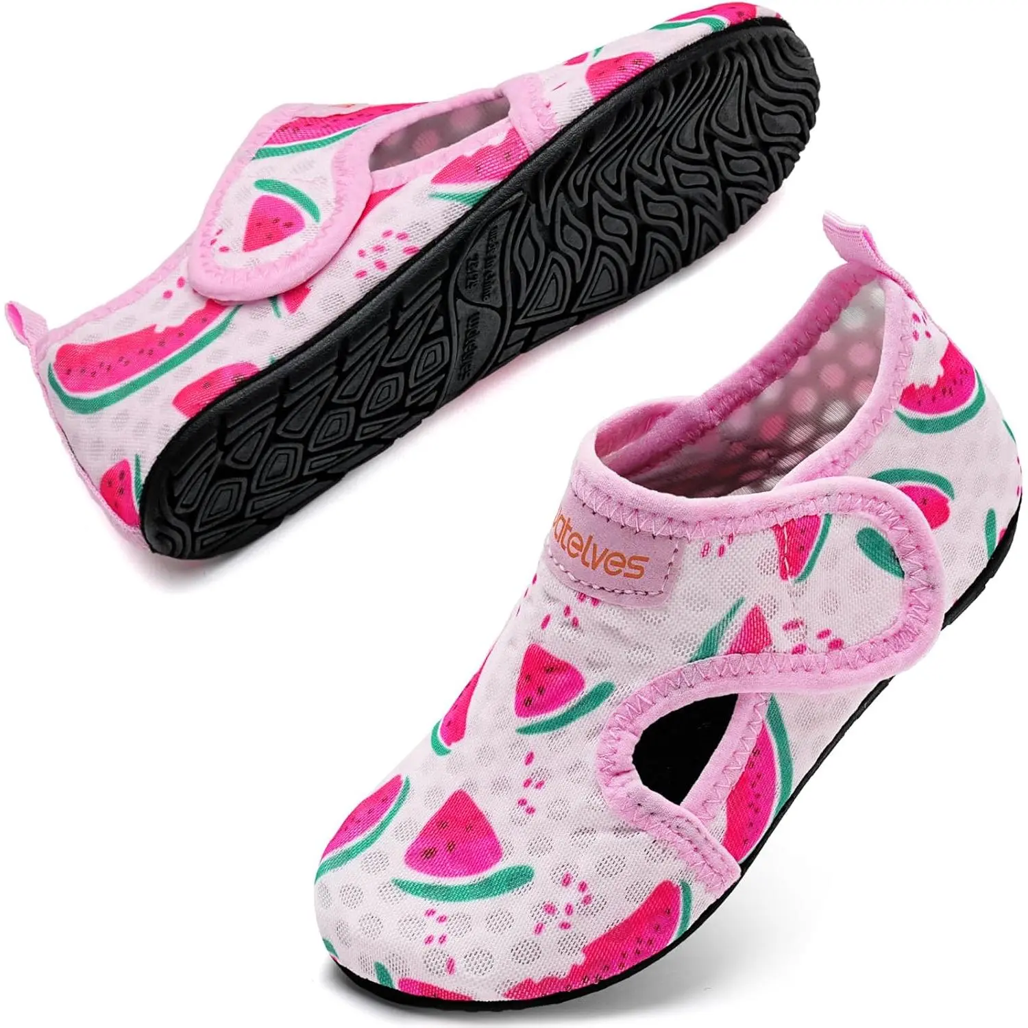 Toddler & Kids Water Shoes for Boys & Girls, Quick-Dry Breathable Mesh Aqua Socks with Lightweight Foam Sole for Beach & Pool, Beach Footwear, Honeycomb, Velcro, Colorful