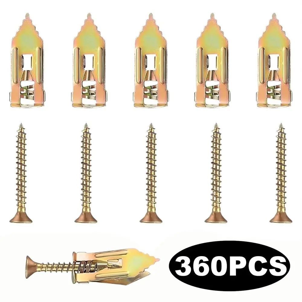 Drywall Self-Drilling Screw Anchors, Serrated Heavy-Duty Zinc-Plated Steel, Sharp Conical Tip, No-Drill Quick Installation, Ideal Home TV & Living Room Cabinet Firm Mounting 240 Pcs