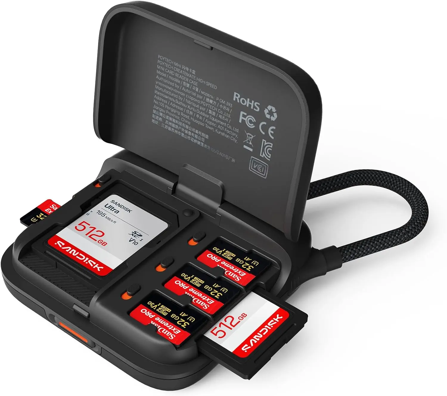 PGYTECH CreateMate Mini SD Card Reader Case for Pocket 4, High-Speed 2-in-1 UHS-II SD/Micro SD Card Reader with Storage Portable, Dual-Slot Transfer/USB 3.1/Type-C for Content Creators/Drone