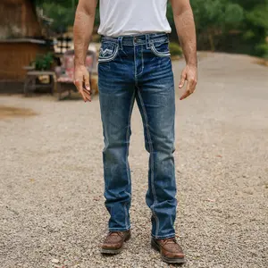 Holt Men's Light Blue Slim Boot Cut Jeans