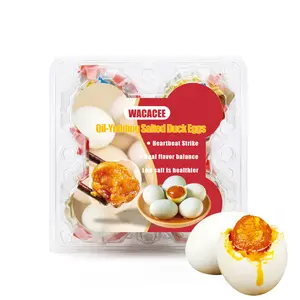 WACACEE Authentic Natural Oil-Leak Salted Duck Eggs — Red-Heart Crispy Salted Eggs; Ready to Eat When Opened; Ideal for Breakfast with Rice Porridge or as Pickled Eggs Served with Rice