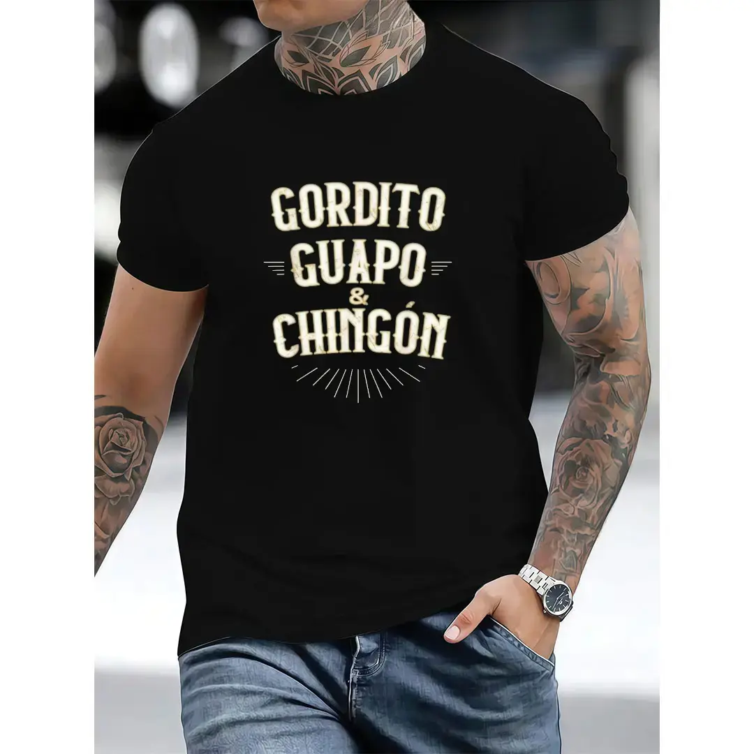 Men's Plus-Size Loose-Fitting Short-Sleeve Round Neck Streetwear Tshirt - Funny Mexican Themed Graphic Sports & Outdoor Top, XXXXL, Graphic T Shirts, Male, Funny Print, Clothes