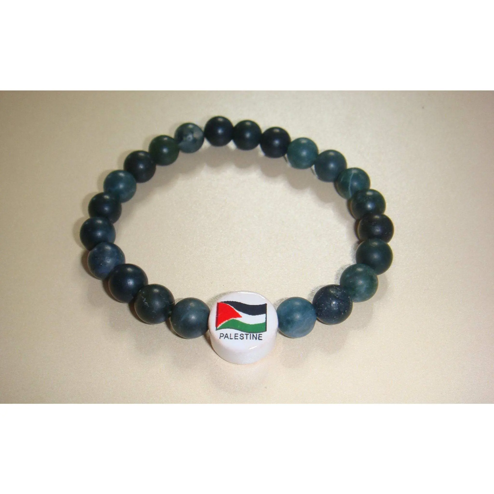Palestine Moss Agate Crystal Beaded Bracelet