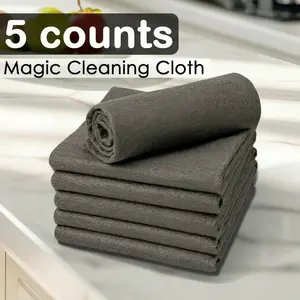 【Leaving No Trace】5pcs Thickened Magic Cleaning Cloth, Reusable Microfiber Magical Cleaning Rags, Wiping things cleaner, Microfiber Cleaning Cloth for window, Mirror, Cars, Windows, floors, countertops, and sink, a deep clean.
