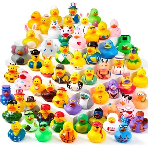 30 Pcs Rubber Ducks, Random Assortment Ducks Bulk with Mesh Carry Bag, Mini Rubber Duckies for Baby Bath Toys, Kids Toddler Summer Pool Toys Birthday Gifts Party Favors