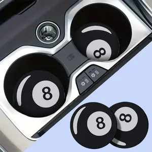 Custom 8-Ball Car Cup Holder Coasters – Absorbent, Anti-Slip & Washable | Stylish Aesthetic Gift for Car Lovers