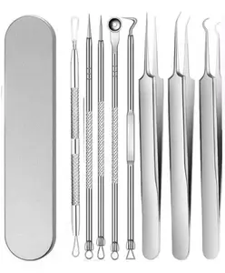 Blackhead and Pimple Remover Set, 15 PCS Stainless Steel Extractor Tools with Durable Metal Box for Acne Care