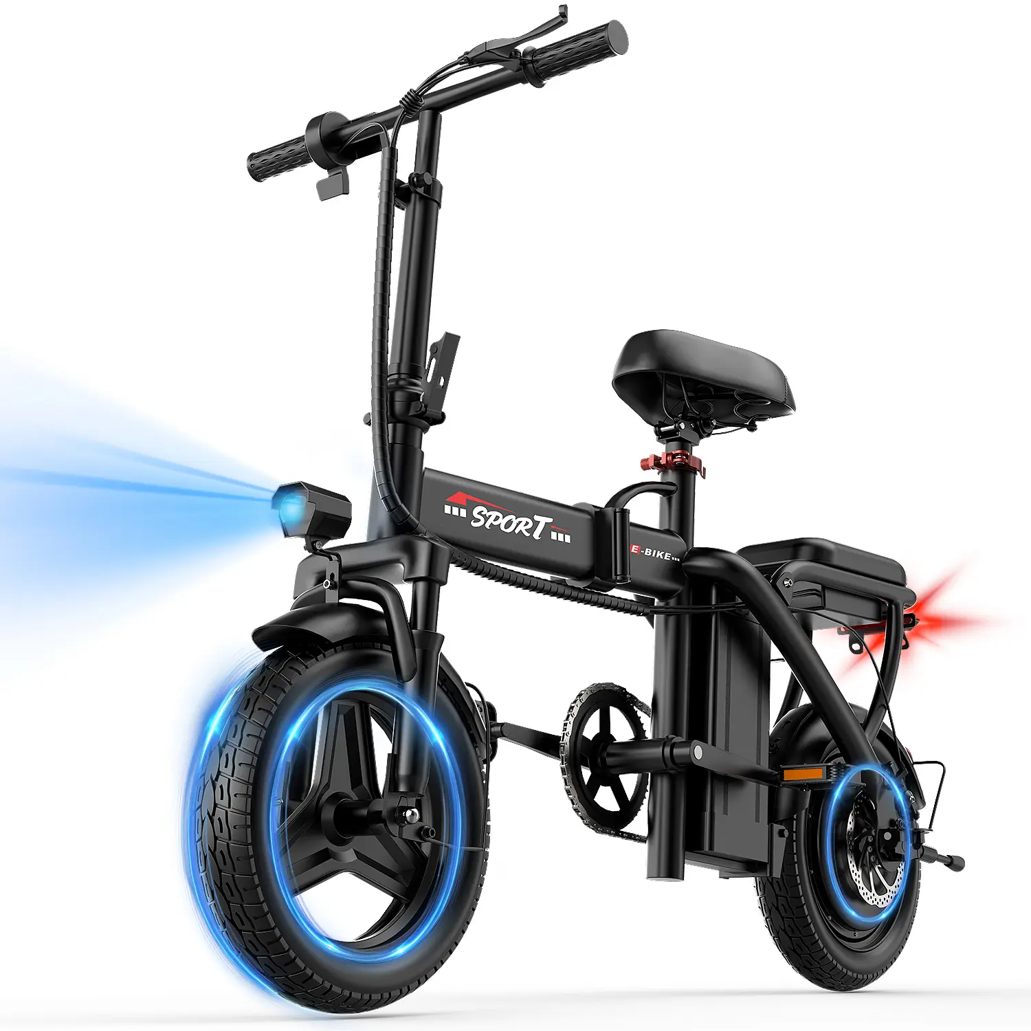 Pikabike BIKE | Z6 | Peak 1200W | 25MPH | 14" Pneumatic Tires | 22-40 Mile Range l Rear Disc Brake l Foldable l Two Seats