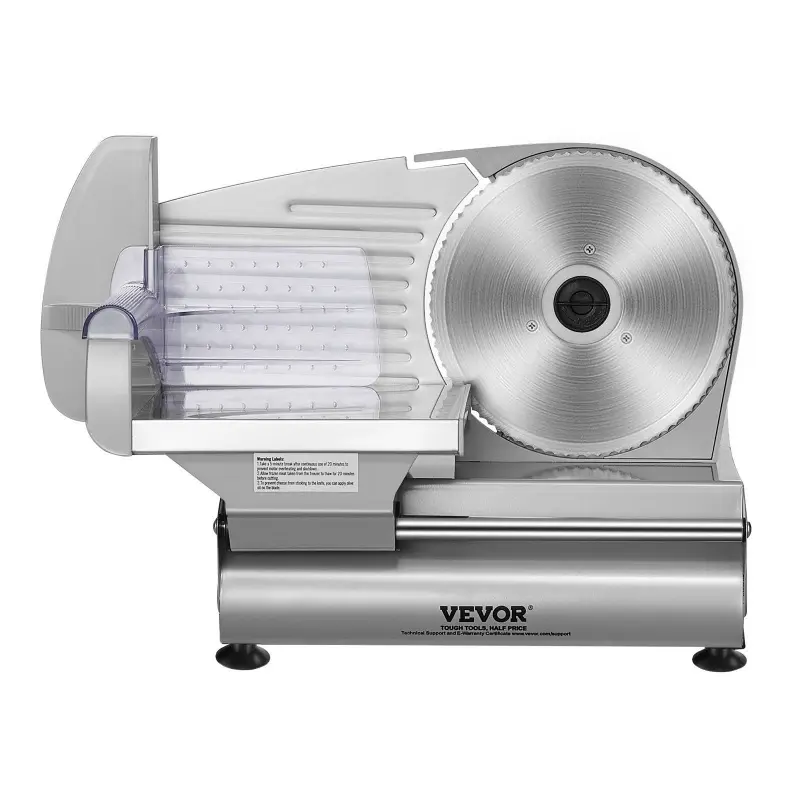 VEVOR Electric Meat Slicer - 180W Home Kitchen Appliance, 7.5" SUS420 Stainless Steel Blade, Safety Guards, 0-0.6in Adjustable Slices, Easy-Clean Meat Slicing Tool for Home Use (Bread, Ham, Cheese)