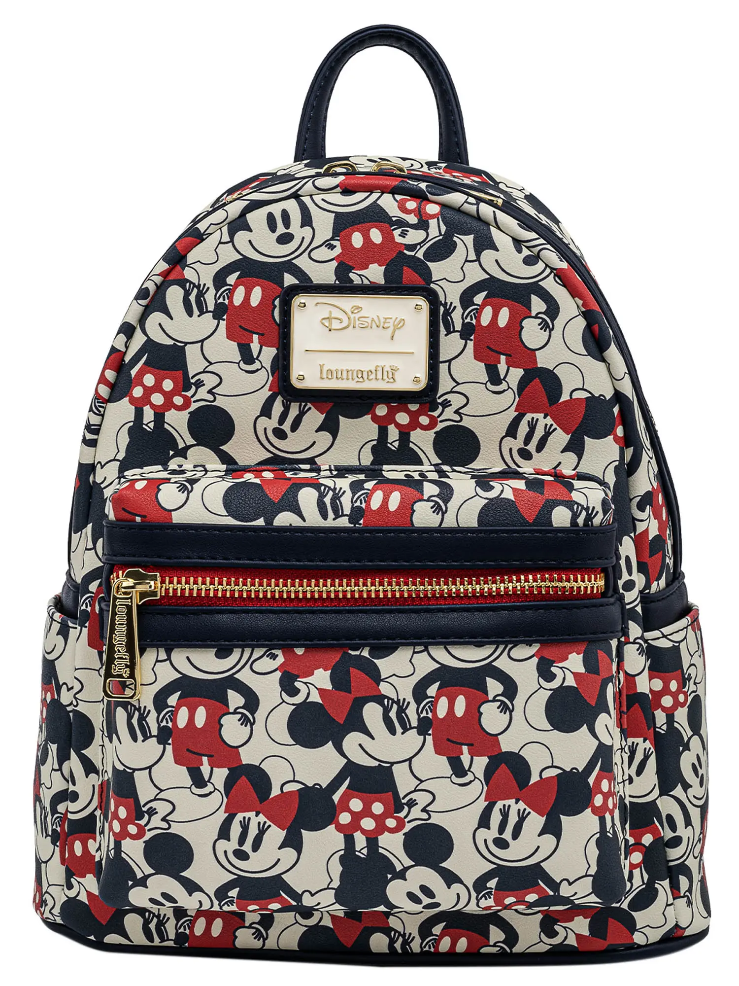 Loungefly Mickey & Minnie Mini Backpack Handbag All-Over Print Navy