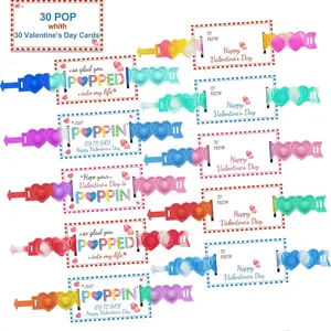 30pcs Valentines Day Gifts. Valentines Day Cards for Classroom & School. Heart POP Bracelets. Valentine's Classroom Exchange Cards & Kids Party Favors. Valentines Goody Bag Filler