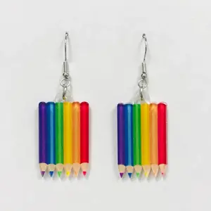 Crayon earrings teacher gift