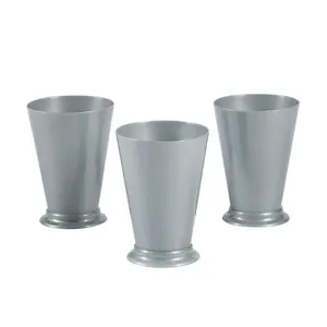 4 3/4" 10 oz. Mint Julep Gray Reusable Plastic Cups - 12 Ct.