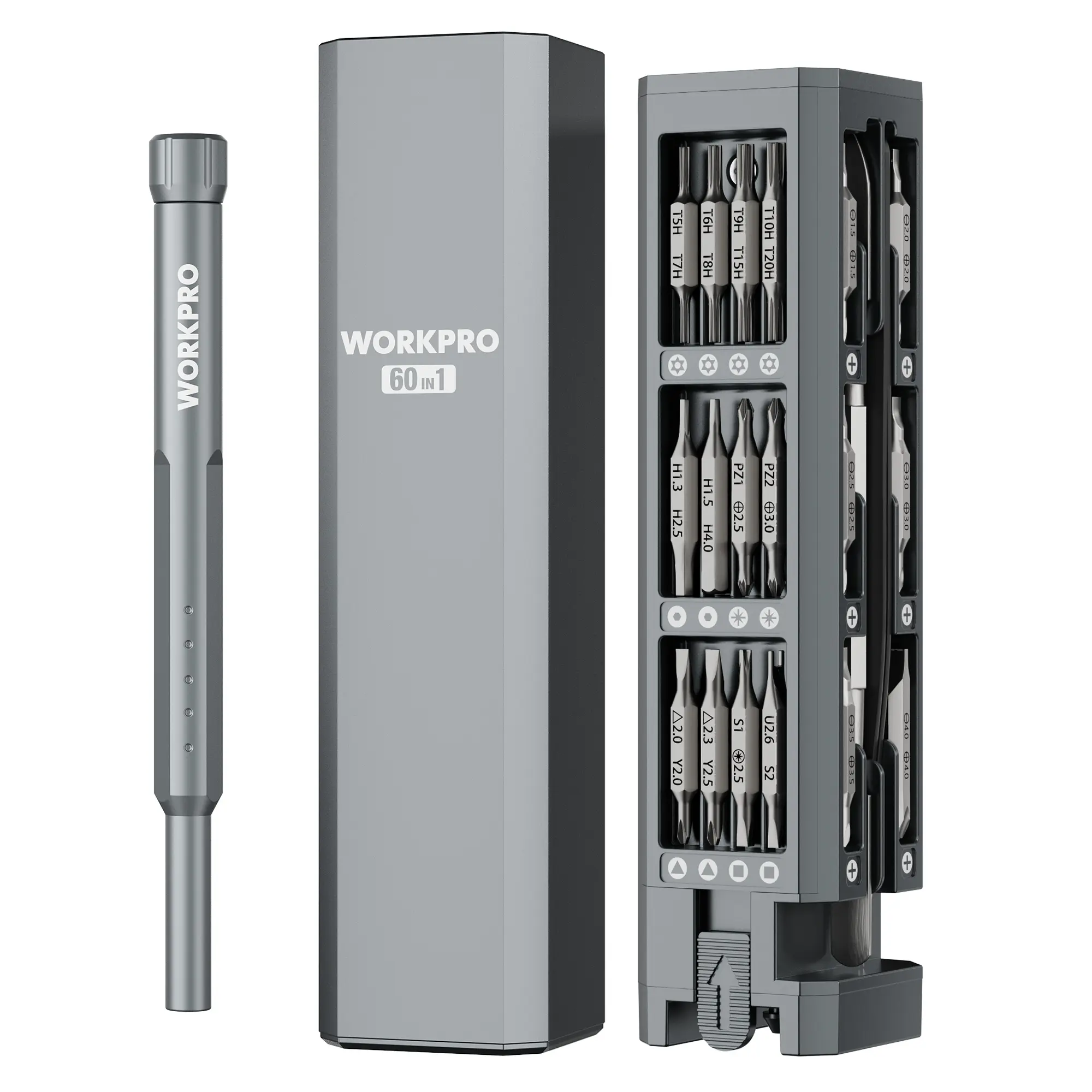 #summersale WORKPRO 60-in-1 Precision Screwdriver Set with Pop-up Magnetic Case, Well-organized CRV Small Screwdrivers, 360°Spin Mini Screw Driver Kit for Electronics, Phone, Computer, PC, Watch, Eyeglass