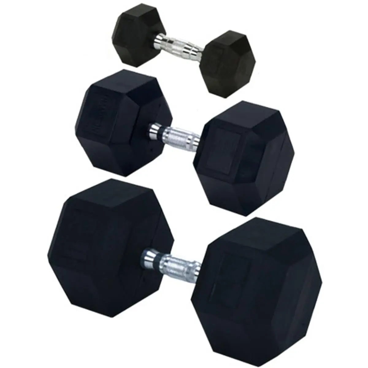 CHAMPION Fixed Weight Hex Dumbbell - 5 lb Rubber-Encased Weight for Resistance Training, Arm Strength Training, with Ergonomic Knurled Chrome-Plated Handle, Weights