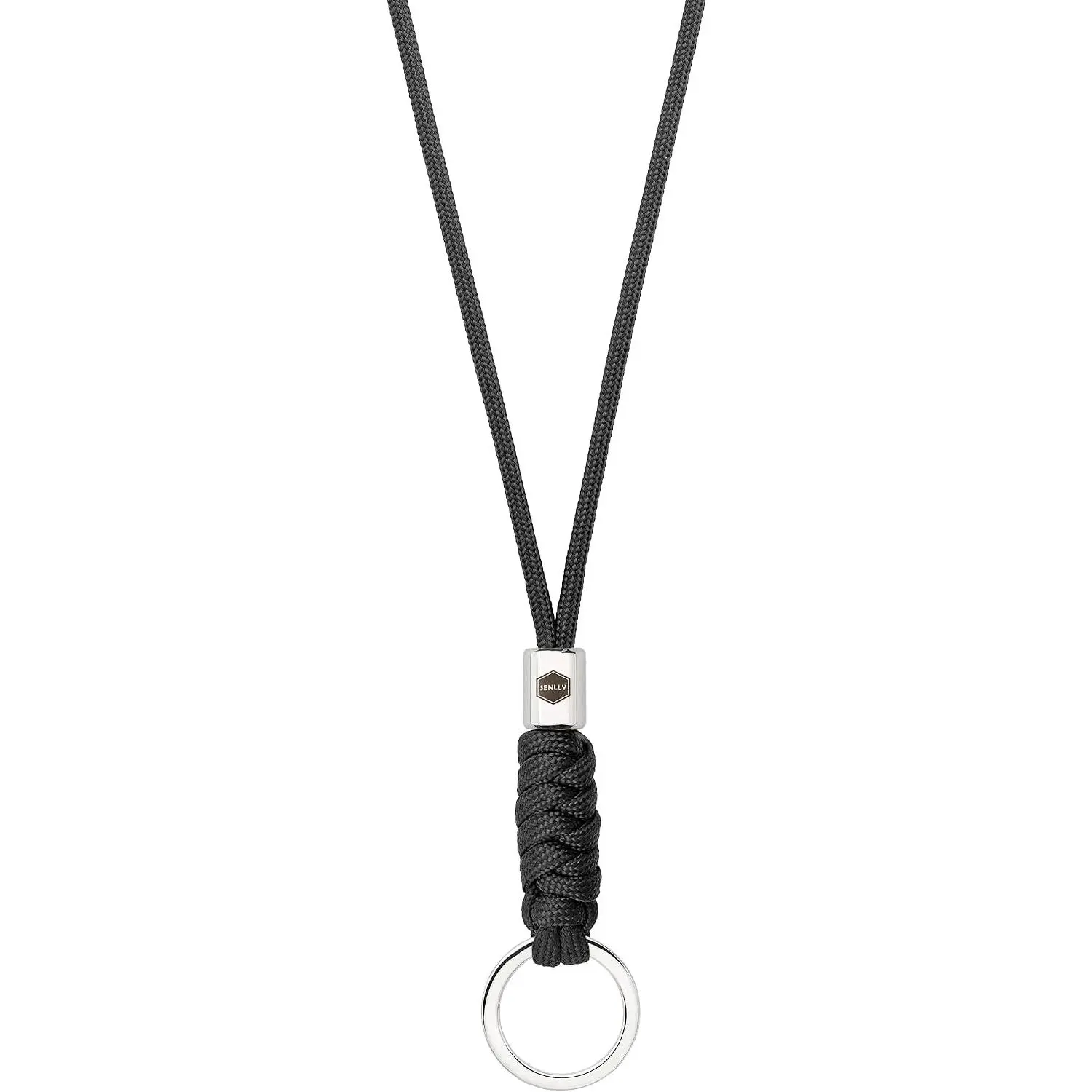 Minimalist Lanyard for Key & ID Badge - Braided Paracord Keychain with Tarnish-Free, Rust-Proof Stainless Steel Hardware