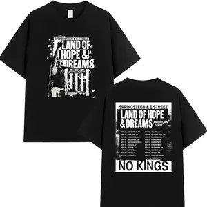 Rock Band Bruce Springsteen Land of Hope & Dreams Tour 2026 T Shirt Men's Hip Hop Pop Music Short Sleeve T-shirts Y2k Streetwear EHU