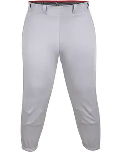 Exxact Sports Girls Softball Pants Knicker/Yoga Style Knee Length, 4-Way Stretch Low Rise Youth Softball Pants for Girls - (Grey)
