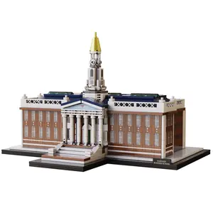 CaDA Harvard Business School Baker Library Building Brick Set Neoclassical Architecture Brown Body Blue Roof White Walls Collectible Gift