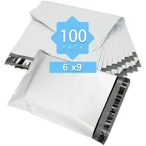 Reliable Mailer 6x9 Inch White Poly Mailers Bulk Envelopes - 100 Pack, Self Seal, Waterproof & Tear-Proof, Ideal for Business Shipping