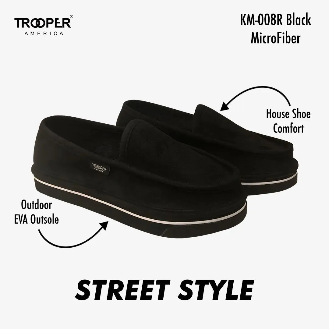 KM-008R Black MicroFiber Street Style - Southern California SKATEBOARDING SLIP-ON SHOE 🌴🛹🤙