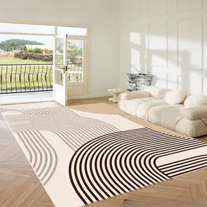 Modern Geometric Line Pattern Floor Mat, 1 Count Non-slip Soft Floor Carpet, Decorative Area Rug for Home Living Room Bedroom, Home Decor, Modern Abstract Rug