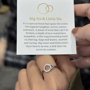 Big Sis & Little Sis Ring Bond Together Promise Forever - Simple Meaningful Design for Sisters' Special Relationship Gift