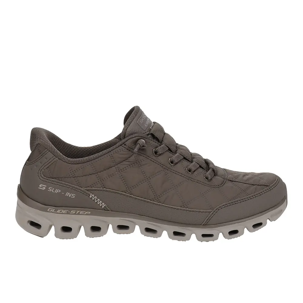 Skechers Womens Slip-Ins Glide-Step Cozy Fit At Ease Slip On Sneakers Shoes Casual - Grey