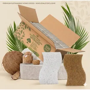 Oluni Home 100 Bulk Value Pack Natural Kitchen Sponges for Airbnb, Office & Home Cleaning