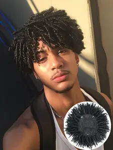 Men's Synthetic Braided Half Wig, Clip-On Dreadlock Wig for Music Festivals, Unisex African Style Hairpiece, Thin Hair Band, Afro Wig, Synthetic Hairpieces
