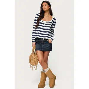 Fatama Denim Mini Skirt