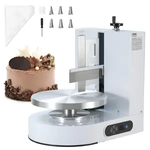VEVOR Cake Decorating Machine,  Cake Cream Spreading Coating Smearing Machine, Low Noise Cake Frosting Machine, Turntable with Adjustable Scraper, for 4" to 12" Cake, 25-320RPM Rotating Speed, White