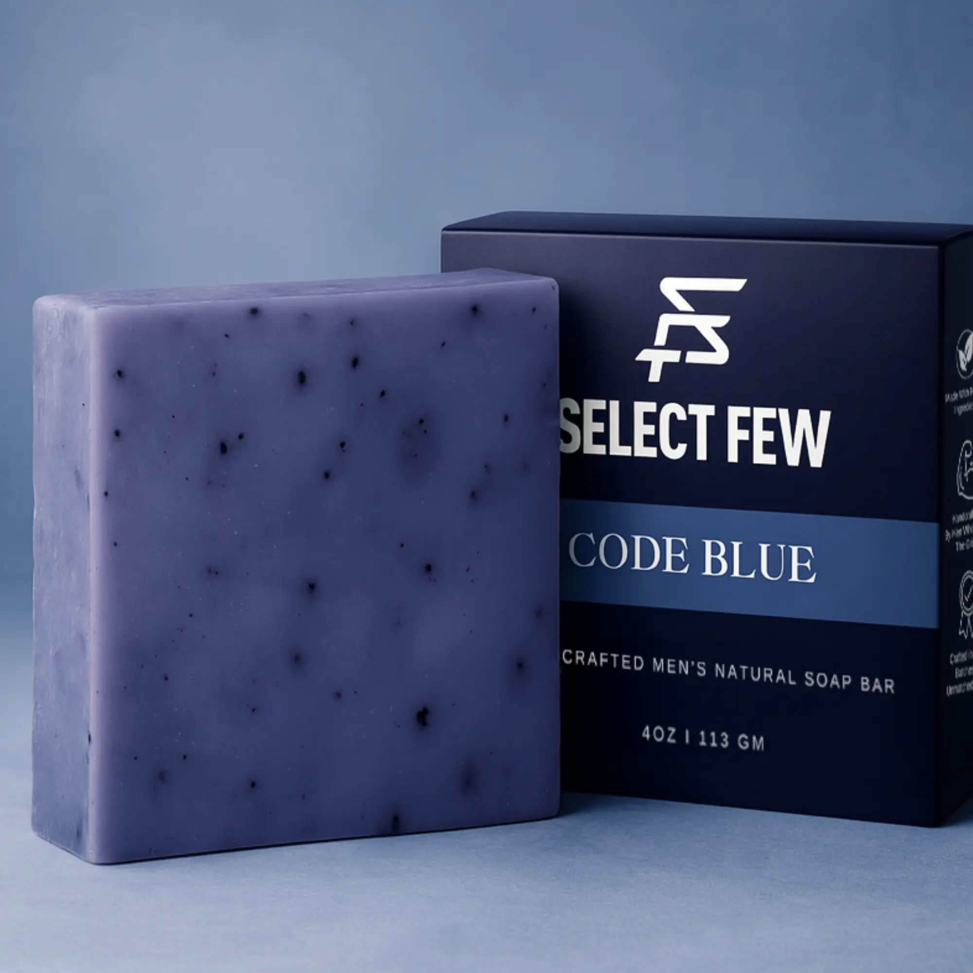 Code Blue Men’s Soap Bar – Handmade Soap with Cool Mint, Citrus & Cedar – Fresh, Long-Lasting Scent – Moisturizing Bar for Daily Use