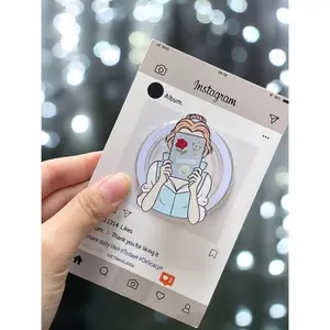 Aesthetic Book Lover Phone Grip – Minimalist Reader Illustration Stand for Bookish Girls, Cute Pastel Reading Accessory for Smartphones & Everyday Use