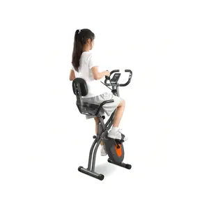 sport equipment  Folding 4 IN1 Stationary Exercise Bike With 10 Level Adjustable Arm Resistance Bands Perfect For Home Workout